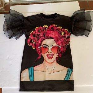 Wow! Vintage Retro w/ Short Double Sheer Sleeves